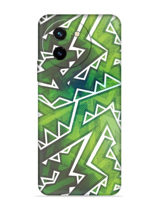 Green Graffiti Seamless Embossed Soft Silicone Case for Vivo T3X (5G) Zapvi