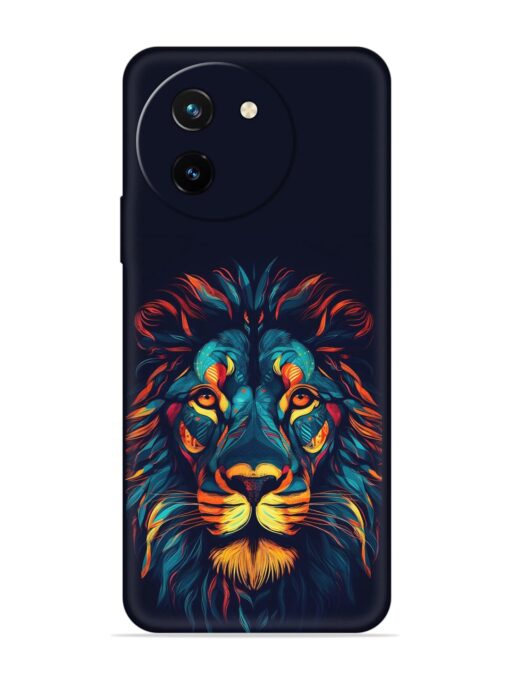 Colorful Lion Embossed Soft Silicone Case for Vivo T3X (5G)