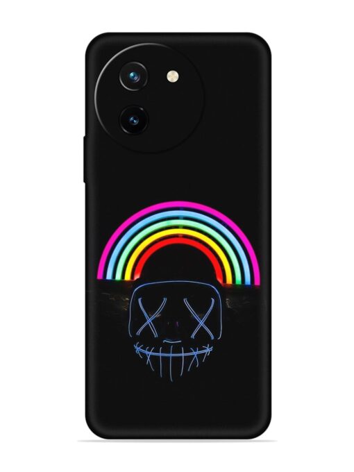 Mask Rainbow Embossed Soft Silicone Case for Vivo T3X (5G)