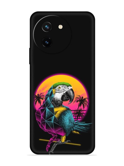 Rad Parrot Embossed Soft Silicone Case for Vivo T3X (5G) Zapvi