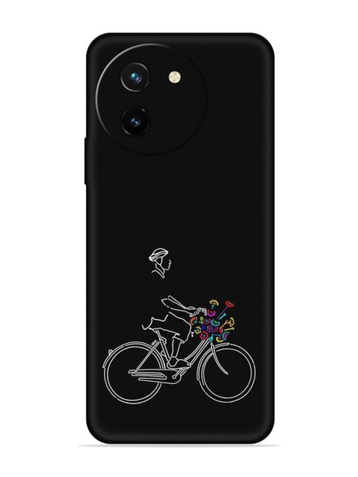 Minimalist Cycle Art Embossed Soft Silicone Case for Vivo T3X (5G) Zapvi