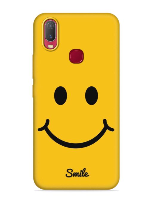 Yellow Smiley Embossed Soft Silicone Case for Vivo U10 Zapvi