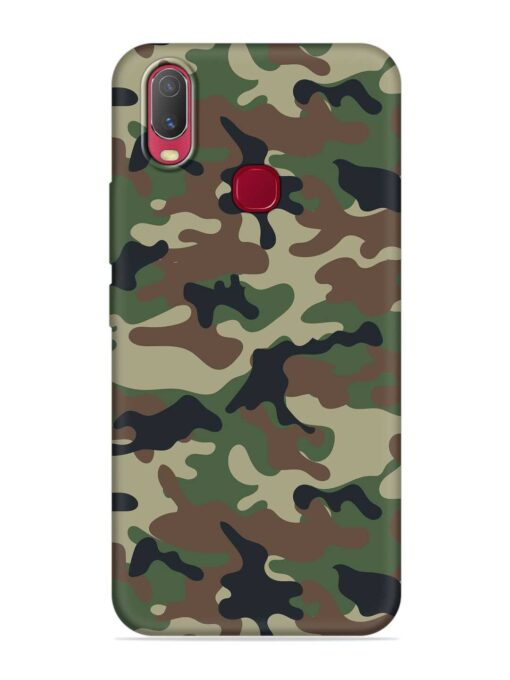 Army Military Camouflage Dark Green Embossed Soft Silicone Case for Vivo U10 Zapvi