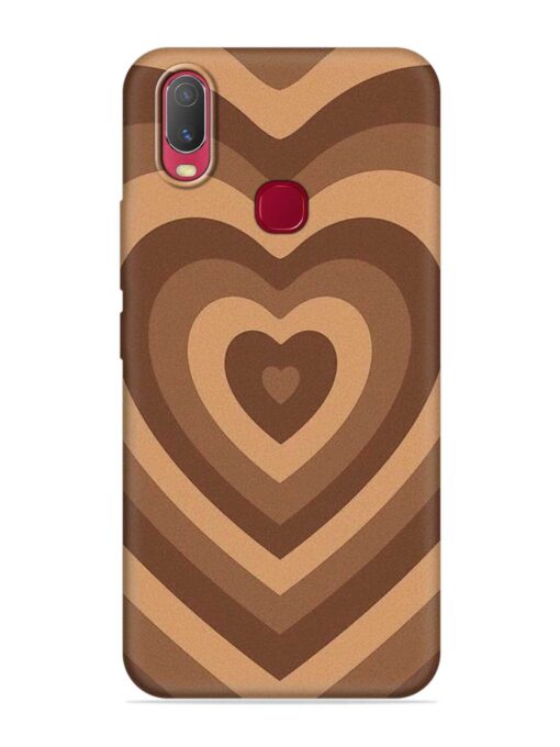 Brown Heart Embossed Soft Silicone Case for Vivo U10 Zapvi