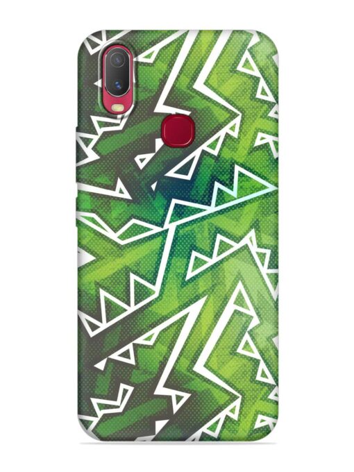 Green Graffiti Seamless Embossed Soft Silicone Case for Vivo U10 Zapvi