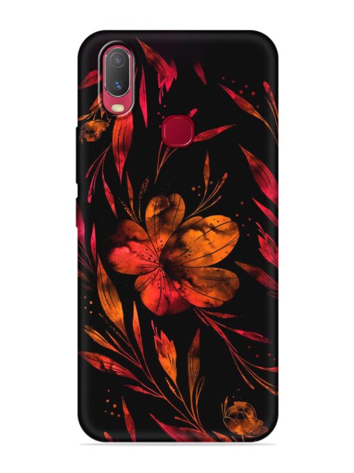 Red Flower Painting Embossed Soft Silicone Case for Vivo U10 Zapvi