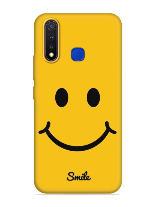 Yellow Smiley Embossed Soft Silicone Case for Vivo U20