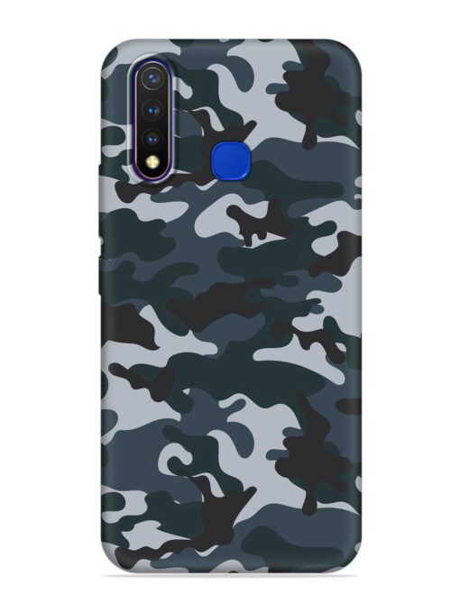 Dark Blue Army Military Art Embossed Soft Silicone Case for Vivo U20