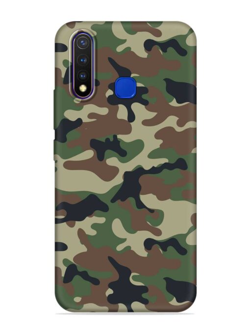 Army Military Camouflage Dark Green Embossed Soft Silicone Case for Vivo U20 Zapvi