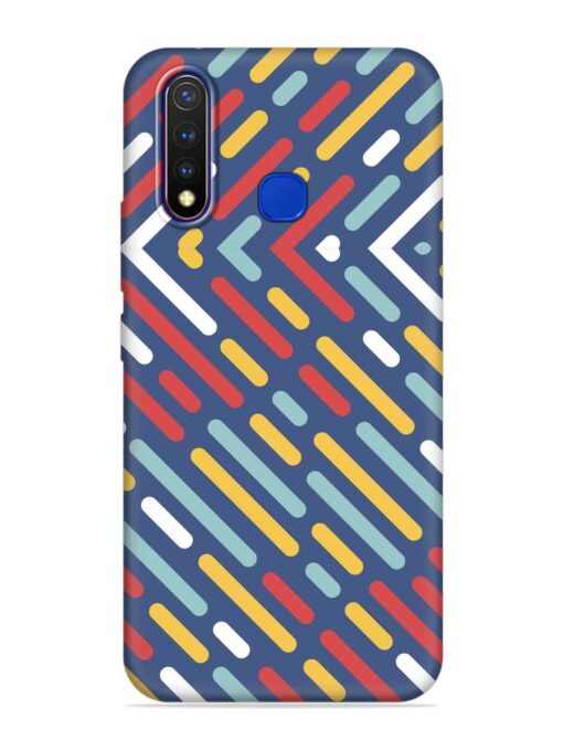 Colored Lines Embossed Soft Silicone Case for Vivo U20 Zapvi