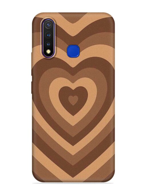 Brown Heart Embossed Soft Silicone Case for Vivo U20 Zapvi