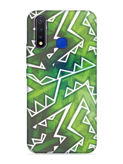 Green Graffiti Seamless Embossed Soft Silicone Case for Vivo U20 Zapvi