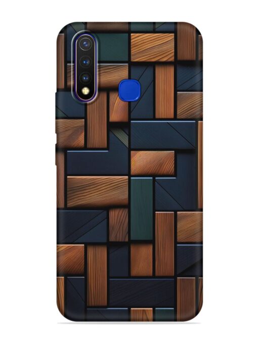 Wooden Background Cubes Embossed Soft Silicone Case for Vivo U20 Zapvi