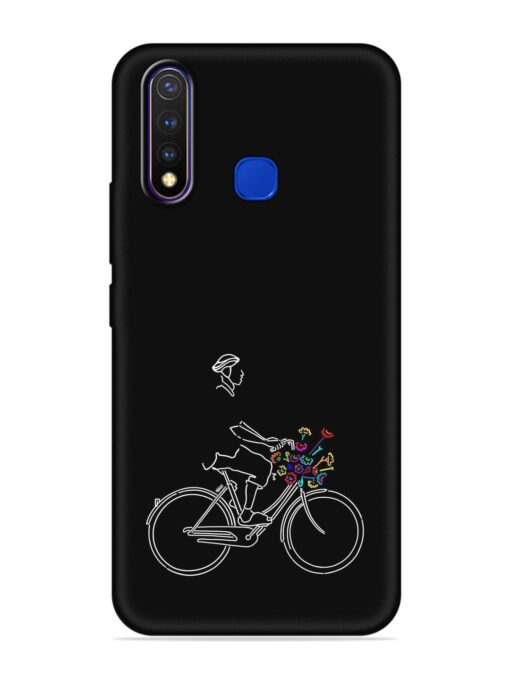 Minimalist Cycle Art Embossed Soft Silicone Case for Vivo U20 Zapvi