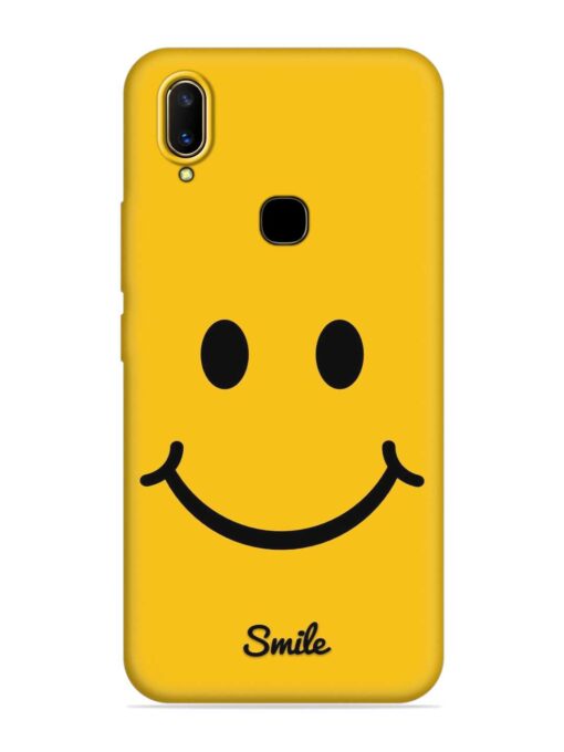 Yellow Smiley Embossed Soft Silicone Case for Vivo V11 Zapvi