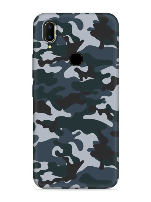 Dark Blue Army Military Art Embossed Soft Silicone Case for Vivo V11 Zapvi