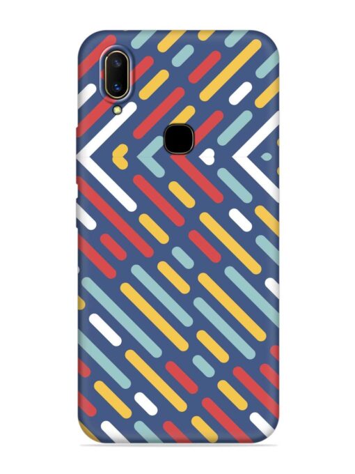 Colored Lines Embossed Soft Silicone Case for Vivo V11 Zapvi