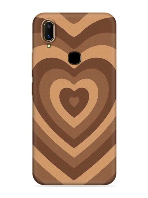 Brown Heart Embossed Soft Silicone Case for Vivo V11 Zapvi