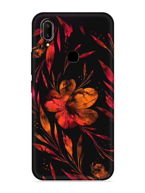 Red Flower Painting Embossed Soft Silicone Case for Vivo V11 Zapvi