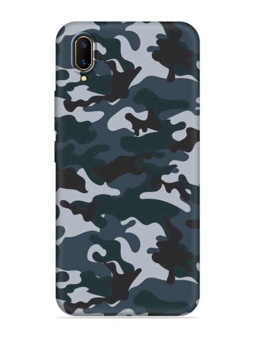 Dark Blue Army Military Art Embossed Soft Silicone Case for Vivo V11 Pro Zapvi