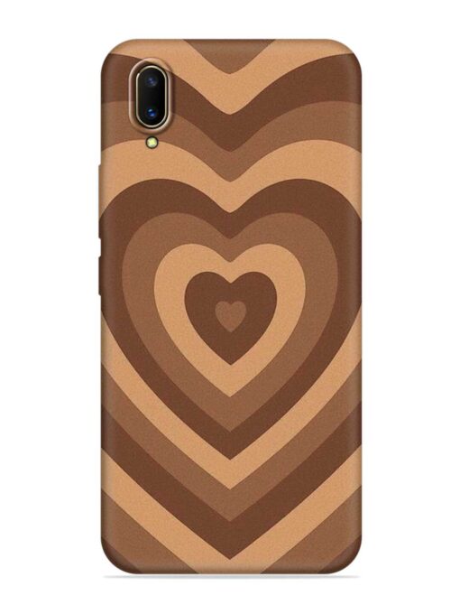 Brown Heart Embossed Soft Silicone Case for Vivo V11 Pro Zapvi