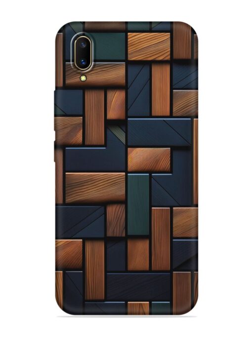 Wooden Background Cubes Embossed Soft Silicone Case for Vivo V11 Pro