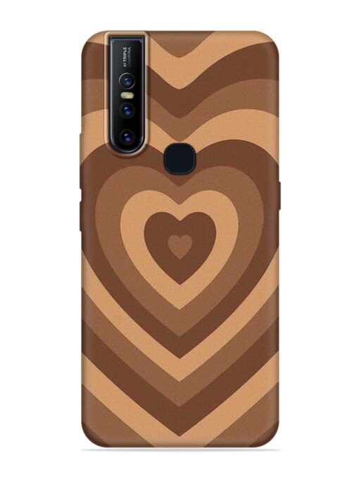 Brown Heart Embossed Soft Silicone Case for Vivo V15