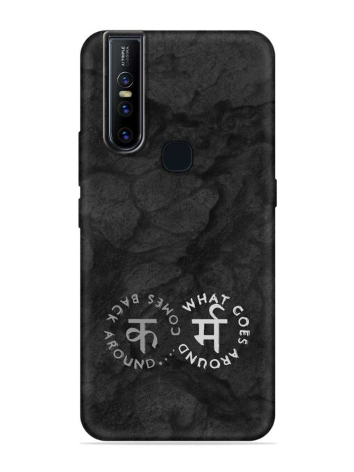 Karma Hindi Word Embossed Soft Silicone Case for Vivo V15 Zapvi