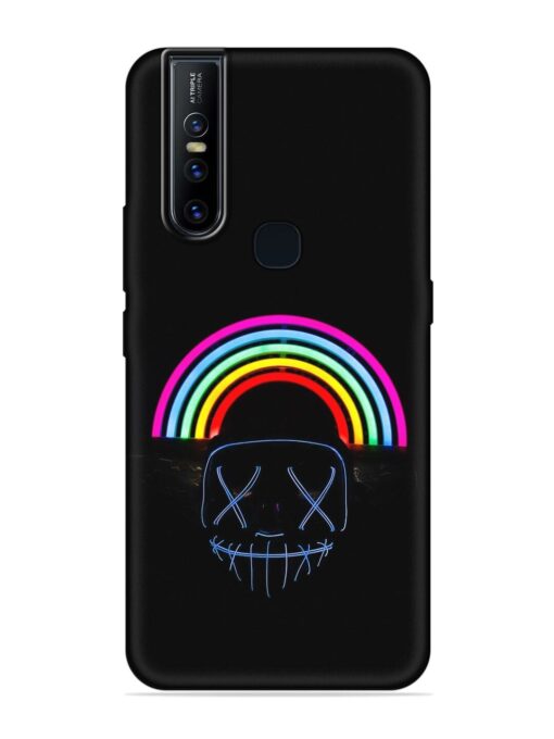 Mask Rainbow Embossed Soft Silicone Case for Vivo V15 Zapvi