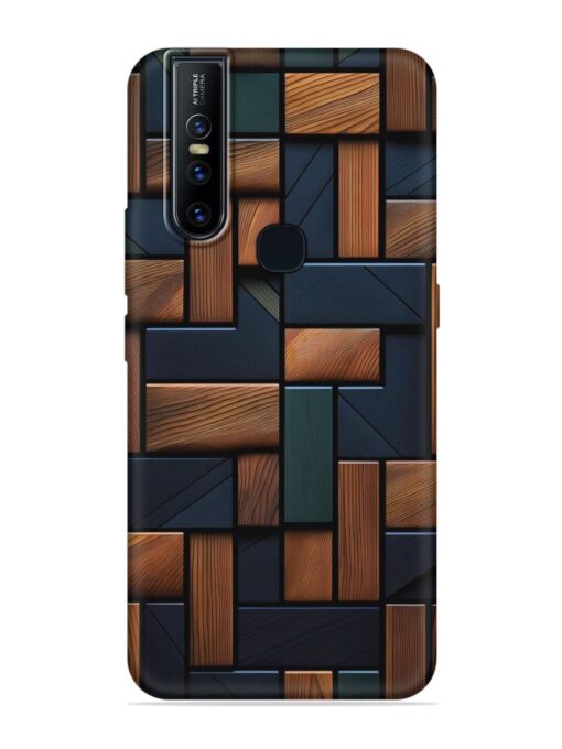 Wooden Background Cubes Embossed Soft Silicone Case for Vivo V15 Zapvi