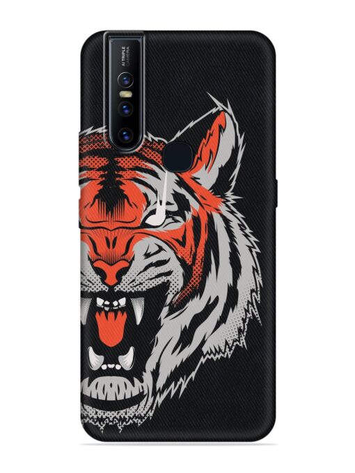 Tiger Aggression Embossed Soft Silicone Case for Vivo V15