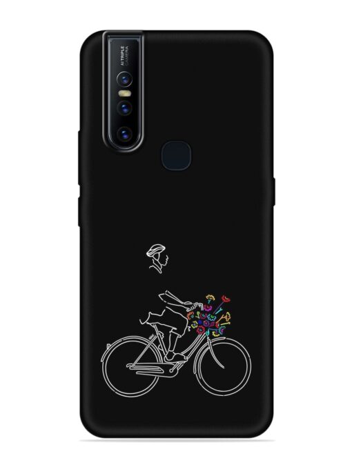 Minimalist Cycle Art Embossed Soft Silicone Case for Vivo V15