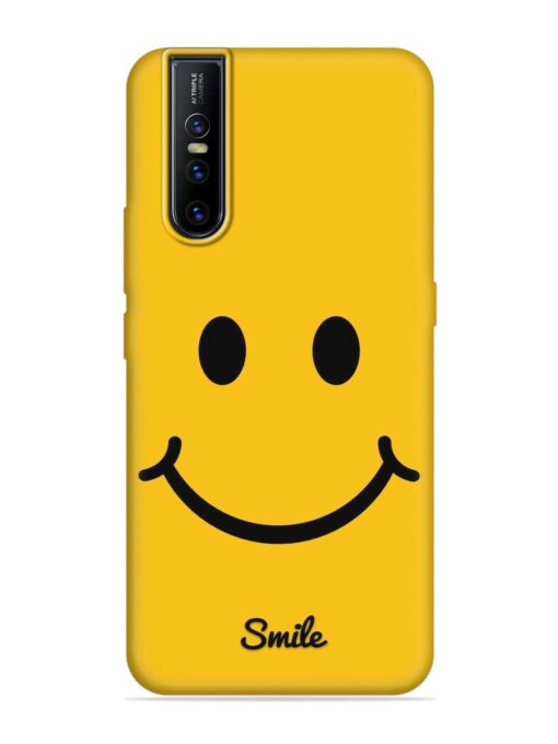 Yellow Smiley Embossed Soft Silicone Case for Vivo V15 Pro Zapvi