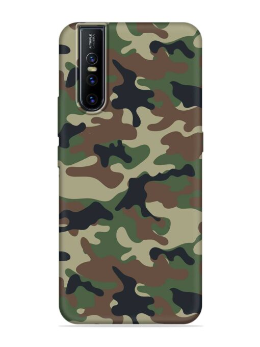 Army Military Camouflage Dark Green Embossed Soft Silicone Case for Vivo V15 Pro Zapvi