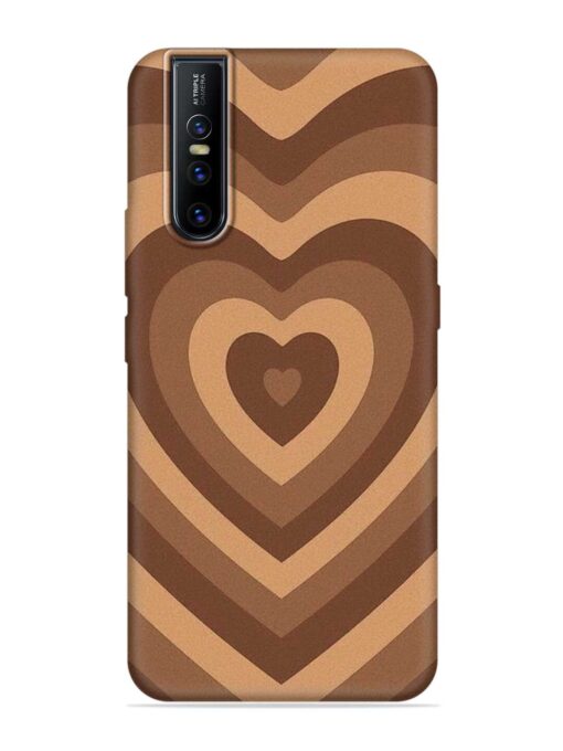 Brown Heart Embossed Soft Silicone Case for Vivo V15 Pro Zapvi