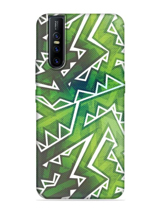 Green Graffiti Seamless Embossed Soft Silicone Case for Vivo V15 Pro Zapvi