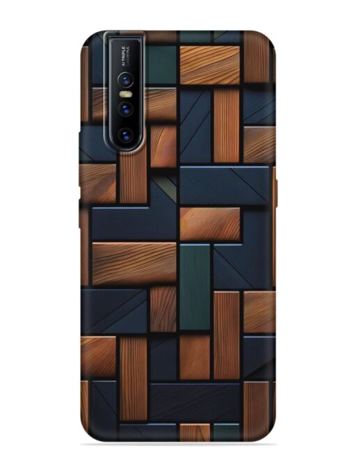 Wooden Background Cubes Embossed Soft Silicone Case for Vivo V15 Pro Zapvi