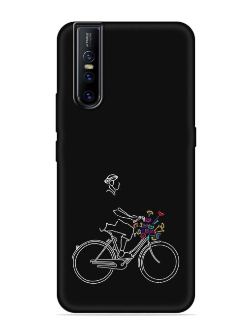 Minimalist Cycle Art Embossed Soft Silicone Case for Vivo V15 Pro Zapvi