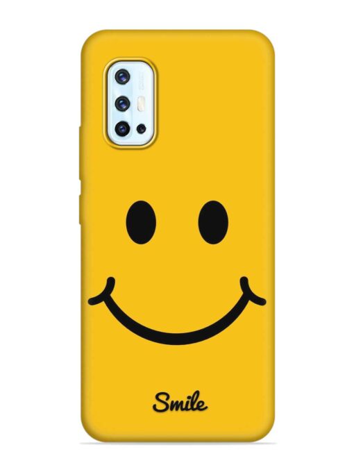 Yellow Smiley Embossed Soft Silicone Case for Vivo V17 Zapvi