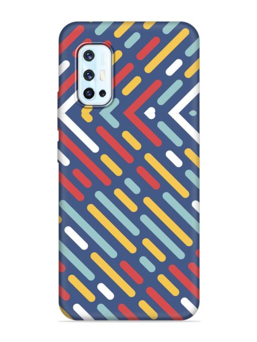 Colored Lines Embossed Soft Silicone Case for Vivo V17 Zapvi