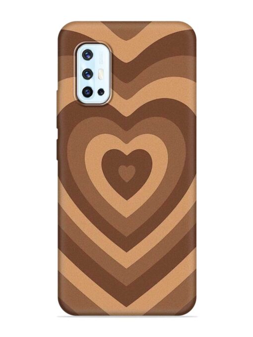 Brown Heart Embossed Soft Silicone Case for Vivo V17 Zapvi