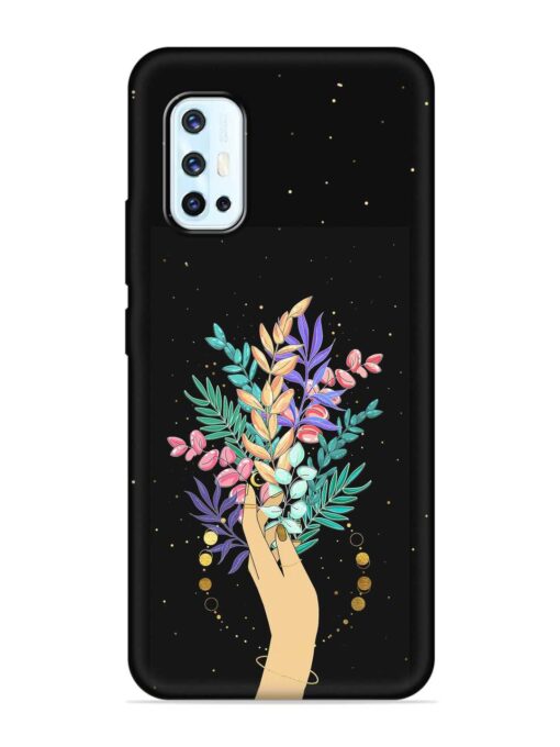 Flower On Hand Embossed Soft Silicone Case for Vivo V17 Zapvi