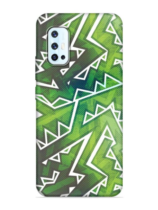 Green Graffiti Seamless Embossed Soft Silicone Case for Vivo V17 Zapvi