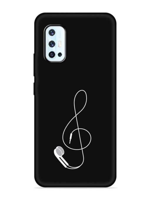 Music Earphone Vector Embossed Soft Silicone Case for Vivo V17 Zapvi