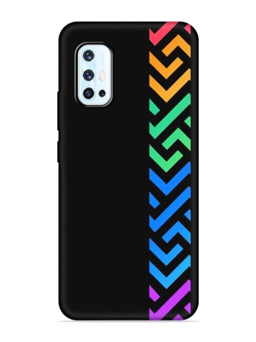 Colorshape Stripes Embossed Soft Silicone Case for Vivo V17 Zapvi