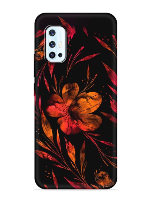 Red Flower Painting Embossed Soft Silicone Case for Vivo V17 Zapvi