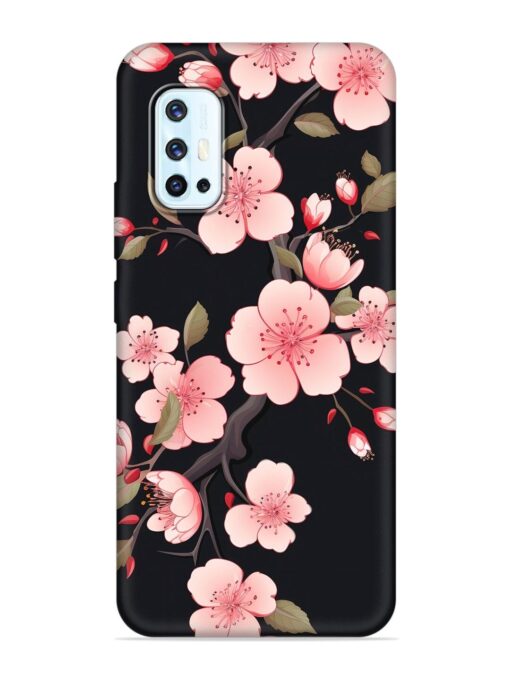 Cherry Blossom Embossed Soft Silicone Case for Vivo V17 Zapvi