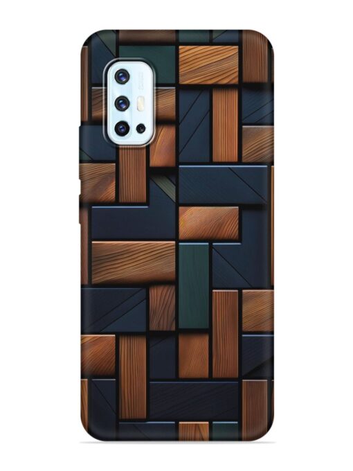 Wooden Background Cubes Embossed Soft Silicone Case for Vivo V17 Zapvi