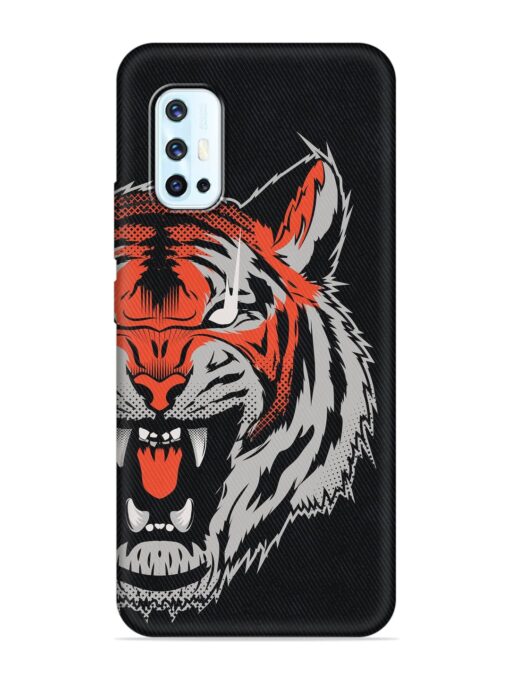 Tiger Aggression Embossed Soft Silicone Case for Vivo V17 Zapvi