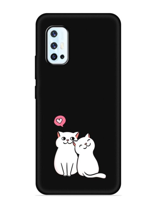 Cute Loving Cats Embossed Soft Silicone Case for Vivo V17 Zapvi